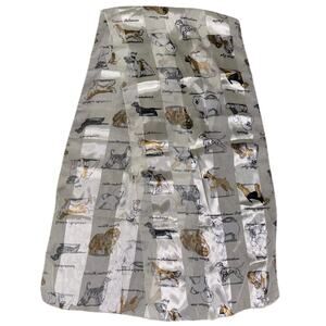 Vintage dog breeds striped long rectangular scarf polyester (13” x 60”)